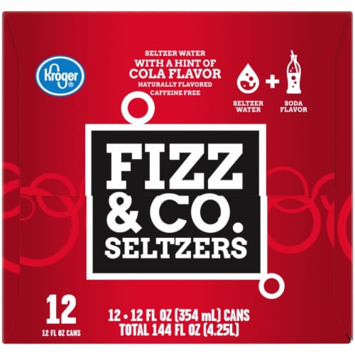 Kroger® Fizz & Co. Cola Flavored Seltzer Water Cans Perspective: right