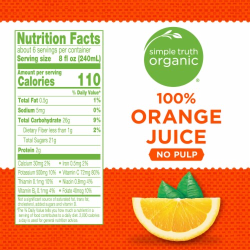Simple Truth Organic® 100% Orange Juice No Pulp Perspective: right