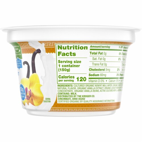 Simple Truth Organic® Vanilla Nonfat Greek Yogurt Cup Perspective: right