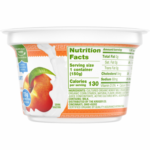Simple Truth Organic® Strained Peach Greek Nonfat Yogurt Perspective: right