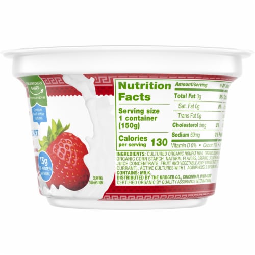 Simple Truth Organic® Strawberry Nonfat Greek Yogurt Cup Perspective: right