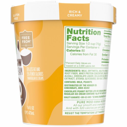 Simple Truth™ Chocolate Peanut Butter Low Cow Lite Ice Cream Perspective: right
