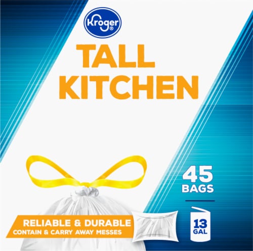 Kroger® Tall 13 Gallon Kitchen Drawstring Trash Bags, 45 ct - Kroger