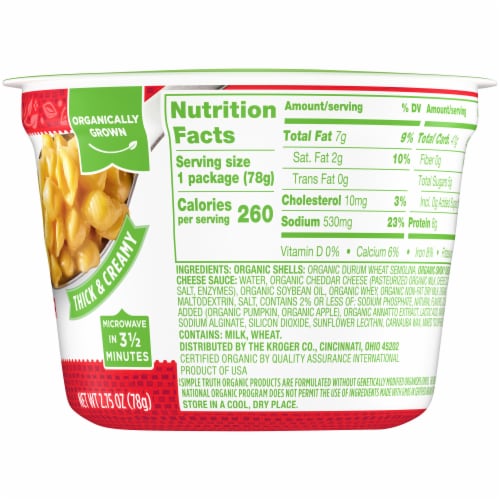 Simple Truth Organic® Deluxe Smoky Cheddar Shells & Cheese Cups Perspective: right
