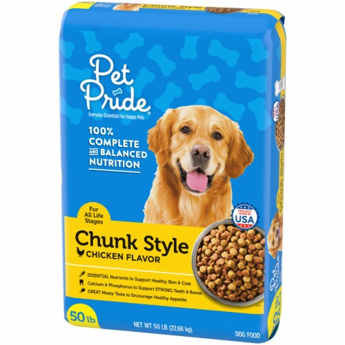 Pet Pride Chunk Style Chicken Flavor Dry Dog Food 50 lb Food 4 Less