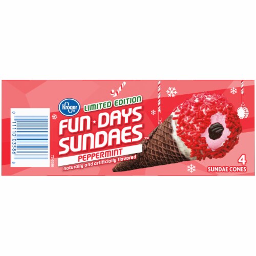 Kroger® Fun-Days Sundaes Limited Edition Peppermint Sundae Cones Perspective: right