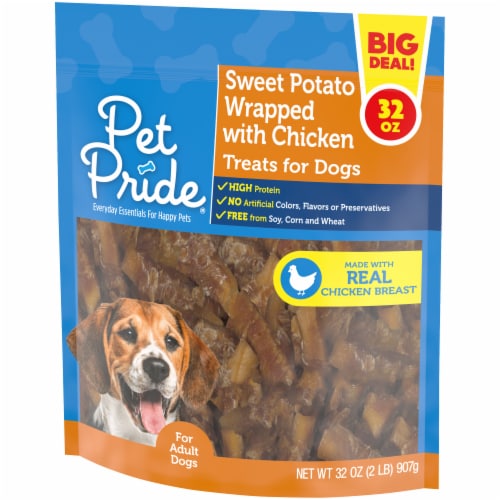Pet Pride® Sweet Potato Wrapped with Chicken Jerky Dog Treats BIG DEAL! Perspective: right