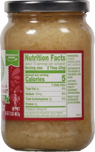 Simple Truth Organic® Small Batch Artisanal Sauerkraut Jar Perspective: right
