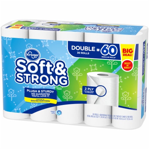 Kroger® Soft & Strong Toilet Paper Double Roll BIG DEAL! Perspective: right