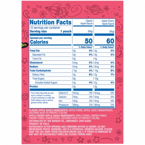 Kroger® Classic & Apple Cherry Flavored Applesauce Variety Pack Perspective: right