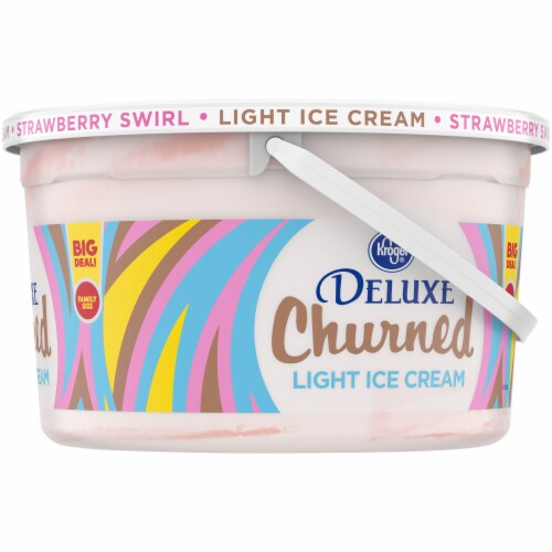 Kroger® Deluxe Churned Strawberry Swirl Light Ice Cream Perspective: right