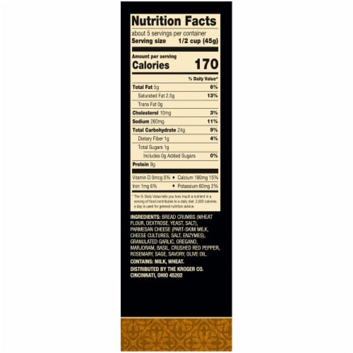 Private Selection® Parmesan Herb Panko Bread Crumbs Perspective: right