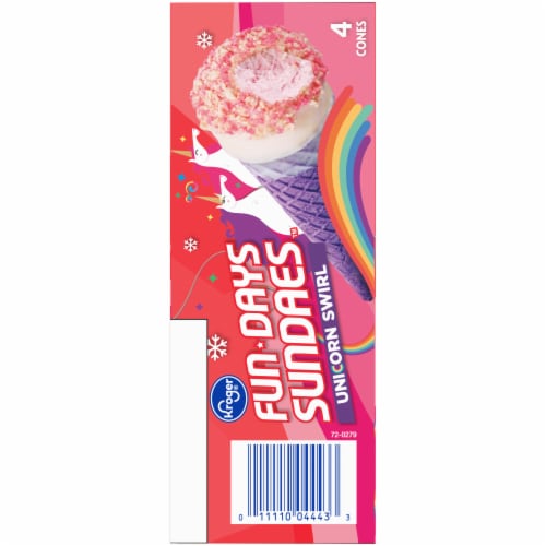 Kroger® Fun Days Sundaes™ Unicorn Swirl Sundae Cones Perspective: right