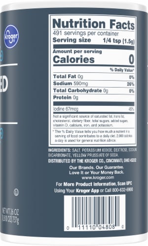 Kroger® Iodized Salt Perspective: right