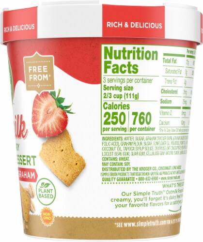 Simple Truth™ Dairy Free Strawberry Graham with Oat Milk Base Frozen Dessert Pint Perspective: right