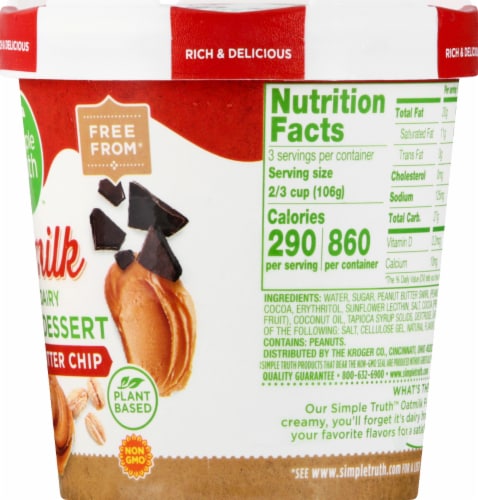 Simple Truth™ Peanut Butter Chip Oatmilk Dairy Free Frozen Dessert Perspective: right