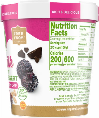 Simple Truth™ Black Raspberry Chip Oatmilk Dairy Free Frozen Dessert Perspective: right