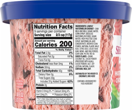 Kroger® Deluxe Lowfat Watermelon Chocolate Chip Sherbert Perspective: right