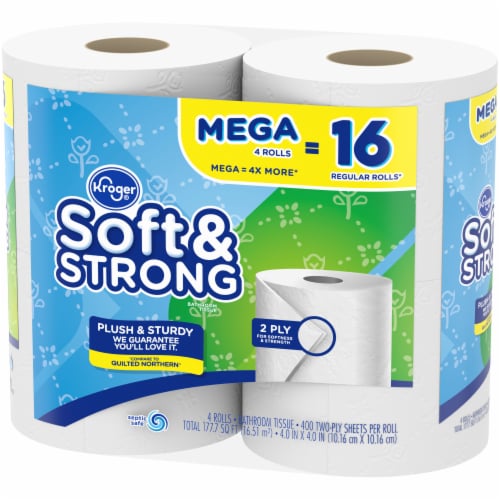 Kroger® Soft & Strong Mega Roll Bathroom Tissue Perspective: right