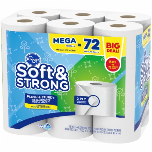 Kroger® Soft & Strong Toilet Paper Mega Roll BIG DEAL! Perspective: right