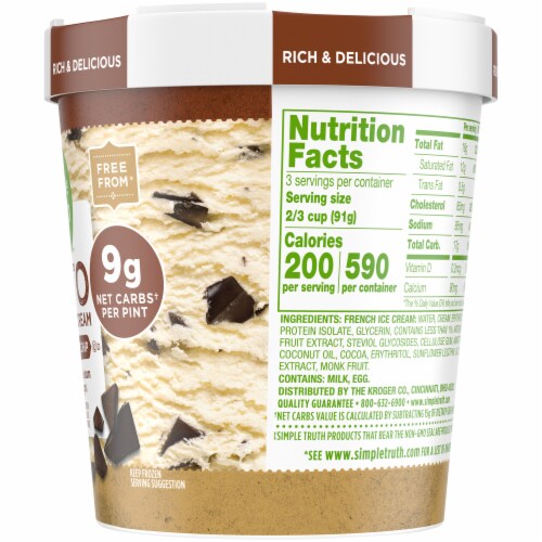 Simple Truth™ Keto Chocolate Chip Ice Cream Pint Perspective: right