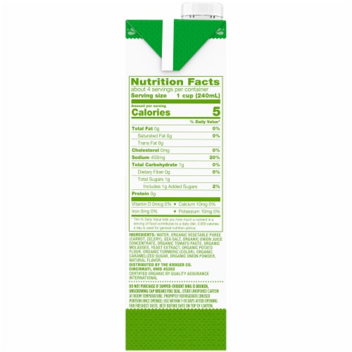 Simple Truth Organic® Fat Free Vegetable Stock Perspective: right
