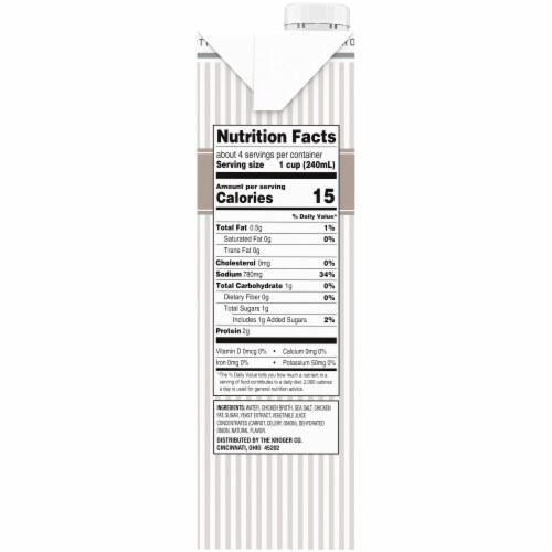 Kroger® 99% Fat Free Chicken Broth Perspective: right