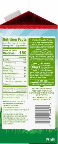 Simple Truth Organic® Grass-Fed Whole Milk Perspective: right
