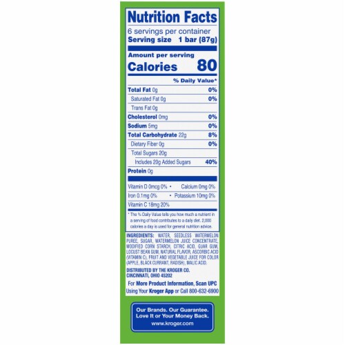 Kroger® Watermelon Mint Frozen Fruit Bars Perspective: right