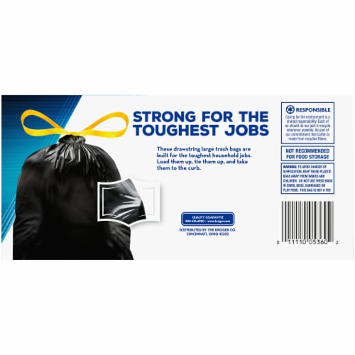 Kroger® Large Drawstring 30 Gallon Trash Bags Perspective: right