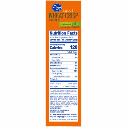 Kroger® Reduced Fat Wheat Crisp Crackers Perspective: right