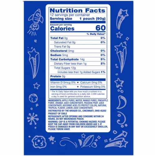 Kroger® Tropical Fruit Applesauce Pouches Perspective: right