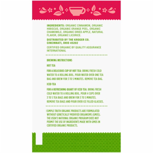 Simple Truth Organic® Cinnamon Apple Herbal Tea Bags