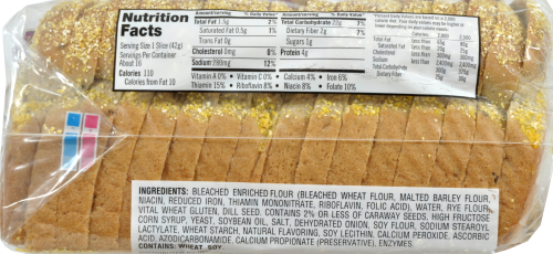 Van de Kamp's® Western Hearth™ Onion Dill Rye Bread Perspective: right