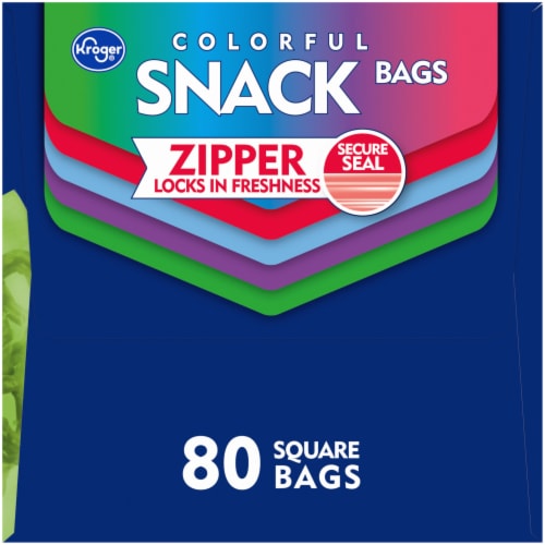 Kroger® Reclosable Colorful Assorted Square Snack Bags, 80 ct - Kroger