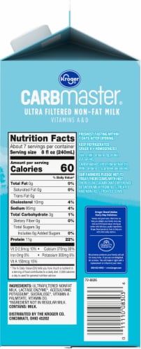 Kroger® CARBmaster® Lactose Free Non-Fat Ultra Filtered Milk Perspective: right
