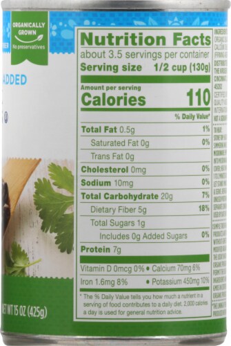 Simple Truth Organic® No Salt Added Black Beans Perspective: right