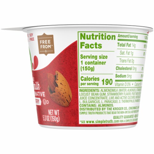 Simple Truth™ Dairy Free Strawberry Almond Milk Yogurt Cup Perspective: right