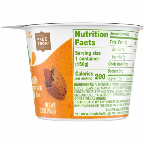 Simple Truth Mango Almond Milk Yogurt Cup Perspective: right