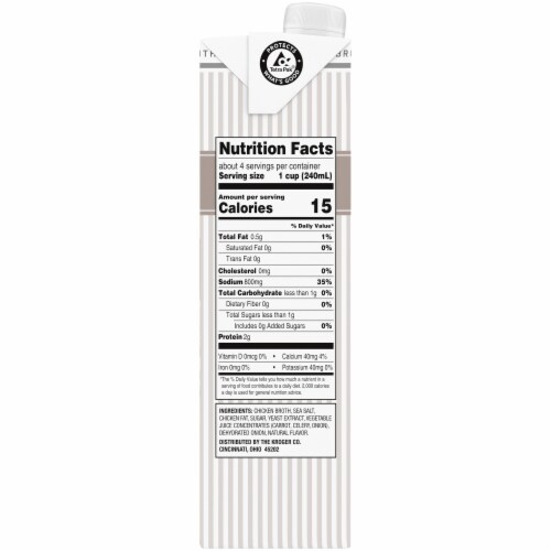 Kroger® 99% Fat Free Chicken Broth Perspective: right