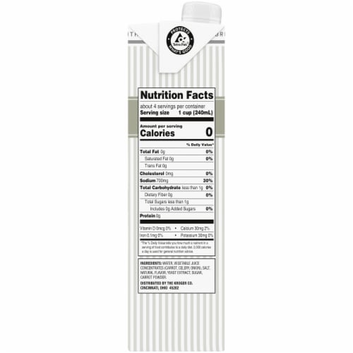Kroger® Fat Free Vegetable Broth Perspective: right
