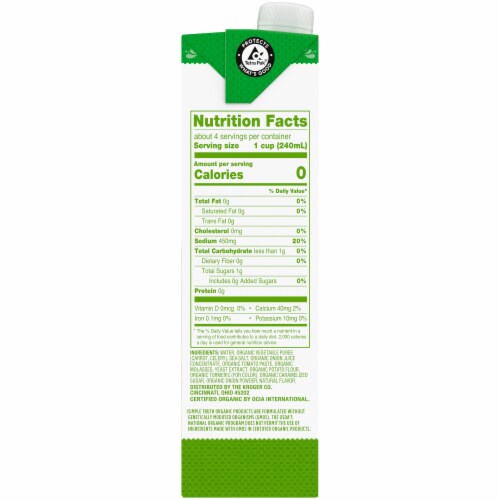 Simple Truth Organic® Fat Free Vegetable Stock Perspective: right