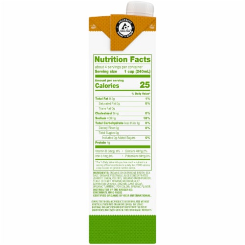Simple Truth Organic® Gluten Free Free Range Chicken Stock Perspective: right