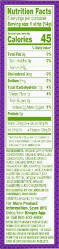 Simple Truth Organic Raspberry & Blueberry Fruit & Veggie Blend Strips Perspective: right