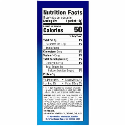 Kroger® No Sugar Added Milk Chocolate Dutch Hot Cocoa Mix Perspective: right
