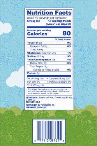 Kroger® Instant Non-Fat Dry Milk Pouches Perspective: right