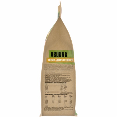 Abound Chicken & Brown Rice Recipe Dry Dog Food Perspective: right
