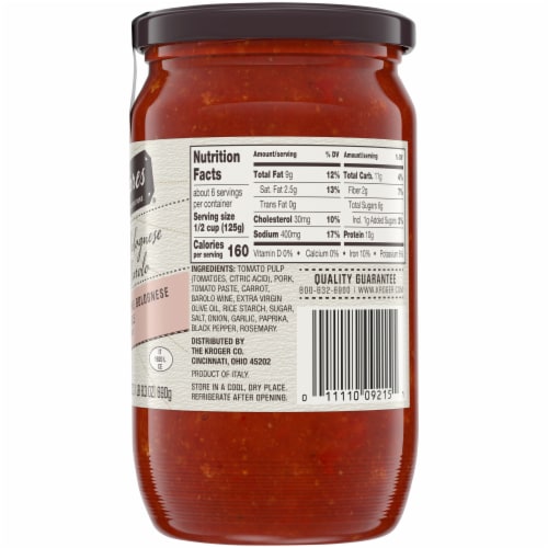 HemisFares Barolo Wine Bolognese Pasta Sauce Perspective: right