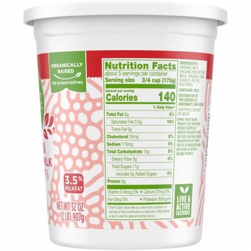 Simple Truth Organic® Whole Milk Yogurt - Plain Perspective: right