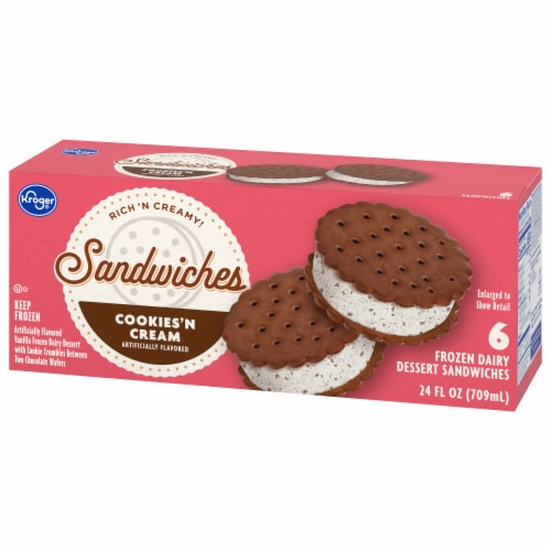Kroger® Big Wheels Cookies & Cream Ice Cream Sandwiches Perspective: right